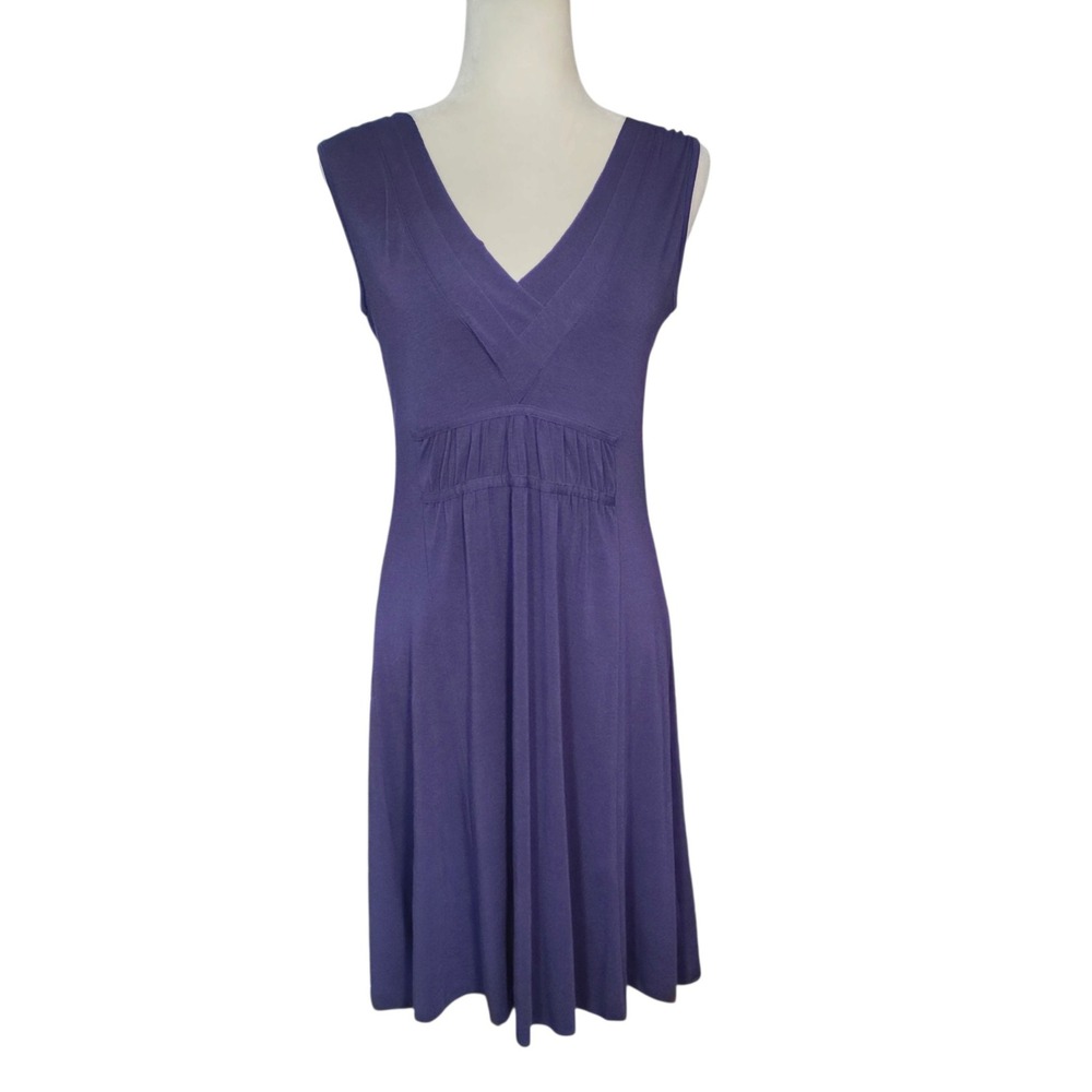 Athleta Purple Tencel Blend Empire Waist V-Neck Sleeveless Dress Small 905953
